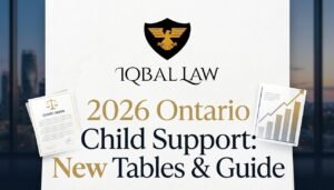 2026 Ontario Child Support Tables and Rates Guide by Iqbal Law firm in Mississauga.