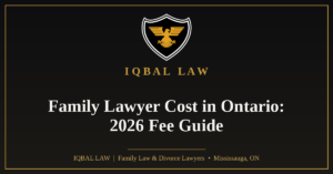 Iqbal Law family lawyer cost Ontario 2026 fee guide banner
